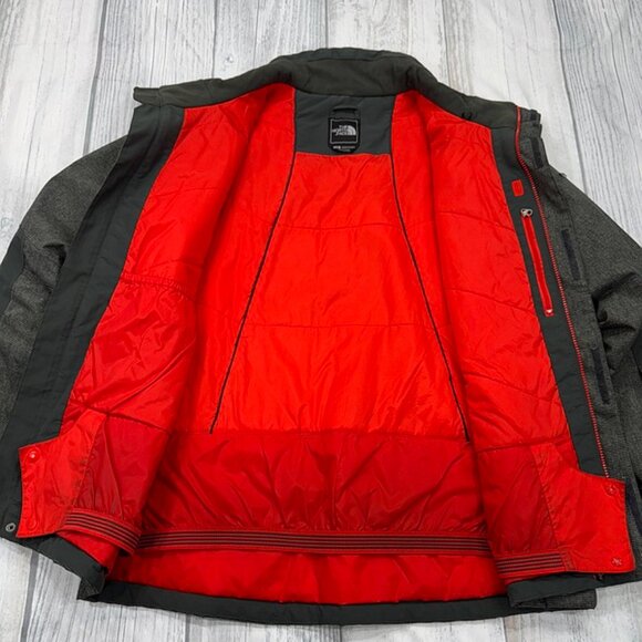 The North Face HYVENT Full Zip Ski Jacket Large Houndstooth Green Mens No Hood - Picture 6 of 16